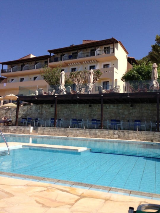 Blick vom Poolbereich auf das Hotel Hotel Forest Park