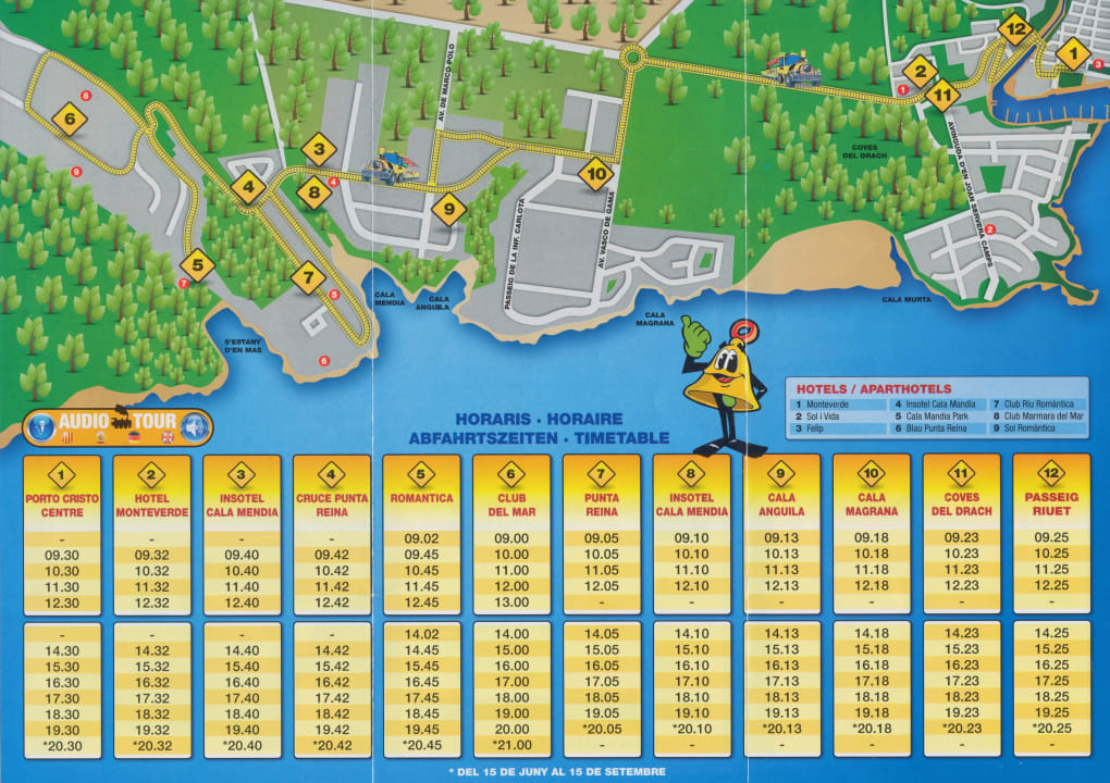 Fahrplan Bimmelbahn blau punta reina