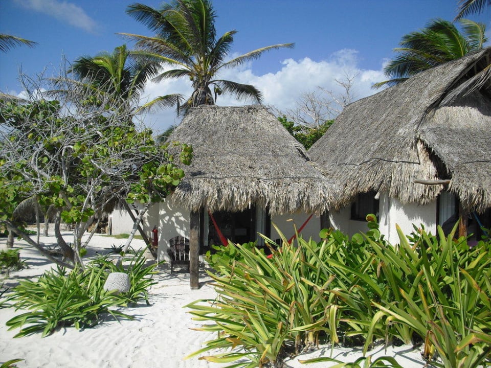 Cabanas von außen Ferienhäuser Retiro Maya Tulum