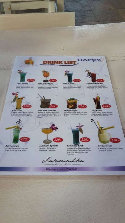 Happy Hour Liste Laksasubha Hua Hin