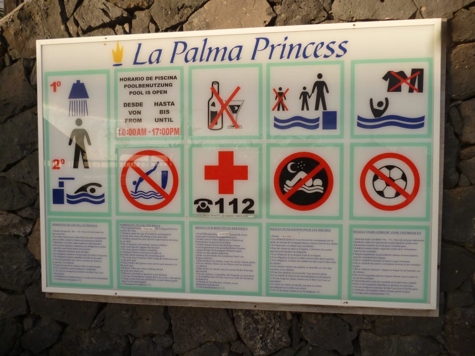 Hinweisschild im Garten La Palma Princess