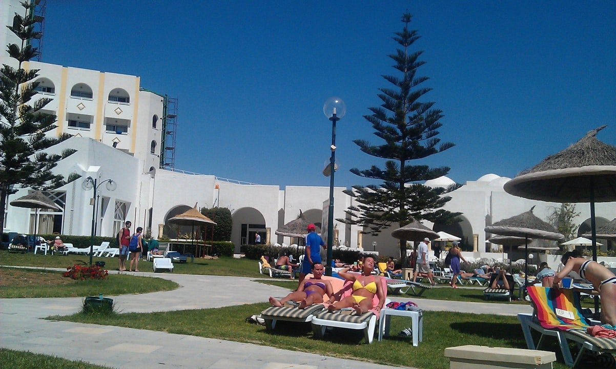 Hotel Tej Marhaba vom Pool aus Hotel Tej Marhaba