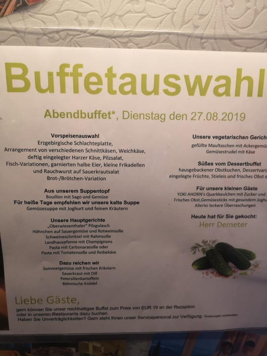 Gastro AHORN Hotel Am Fichtelberg