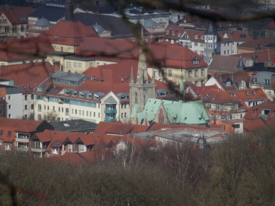 Blick von der Wartburg auf das Hotel  Göbel's Sophien Hotel