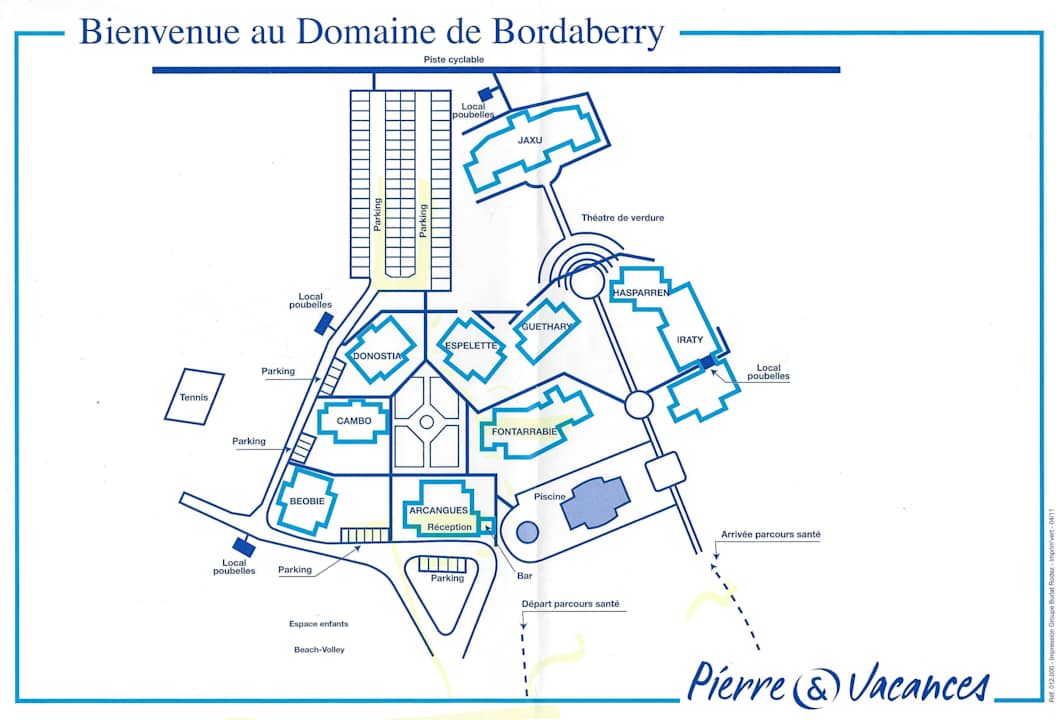 Plan der Ferienanlage Pierre & Vacances Residenz Le Domaine de Bordaberry