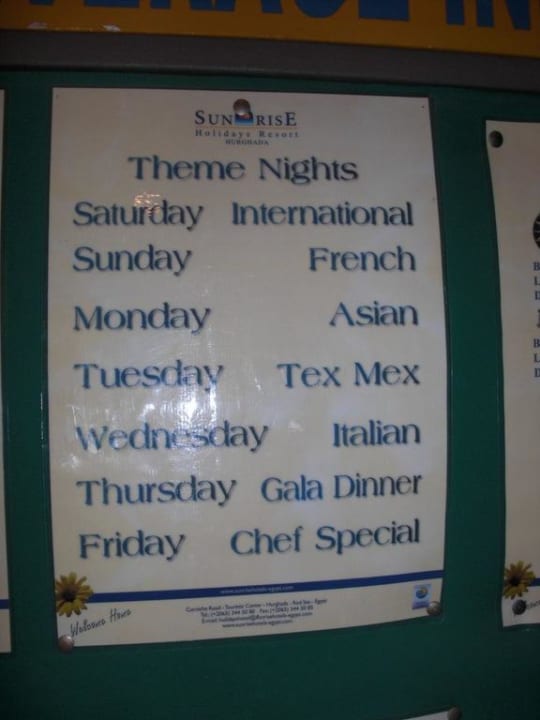 Themenabende SUNRISE Holidays Resort (Adults Only)