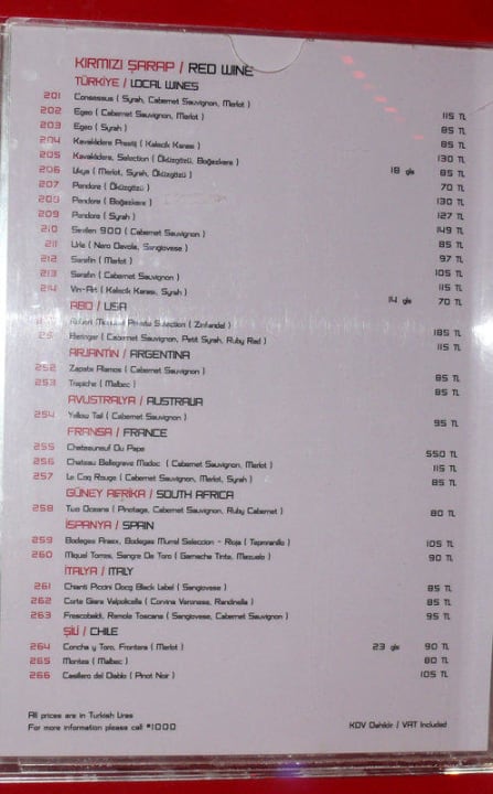 Weinkarte Hotel SU & Aqualand