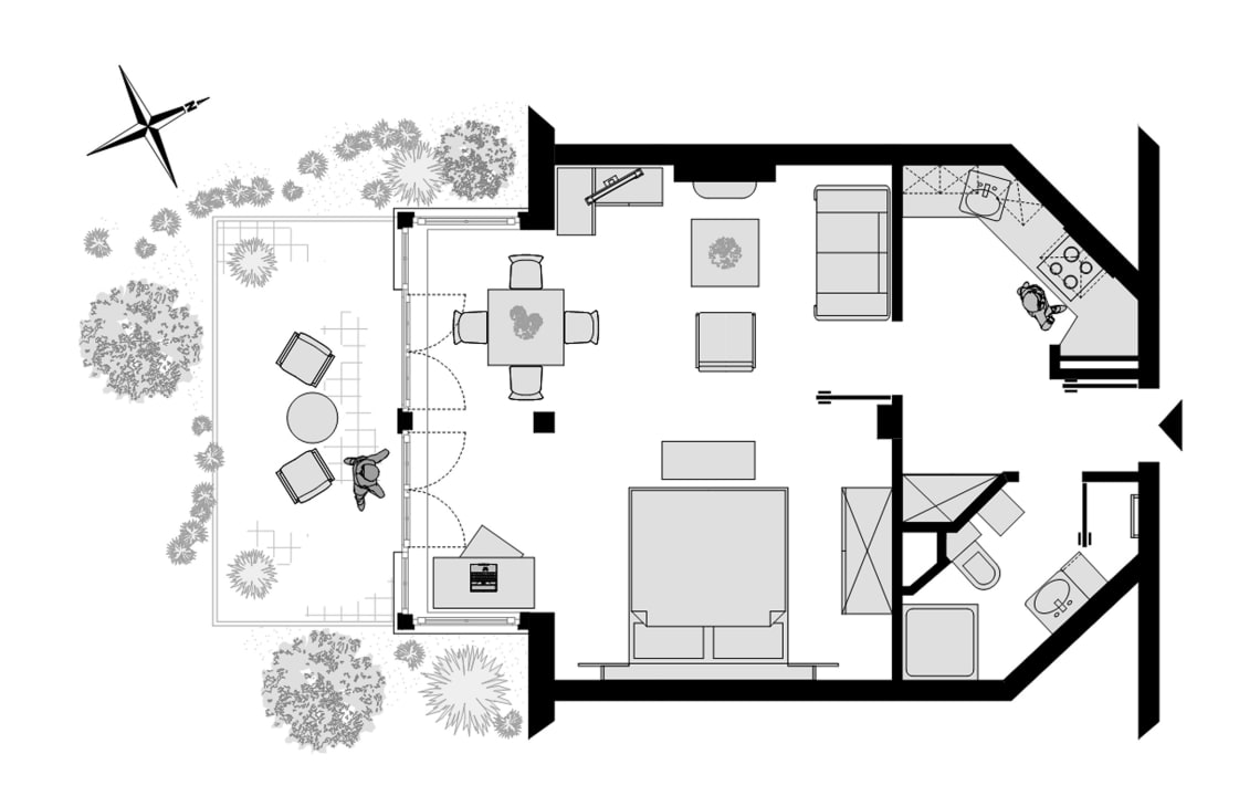 Zimmer Atelier-Appartement - Appartementvermietung Binz