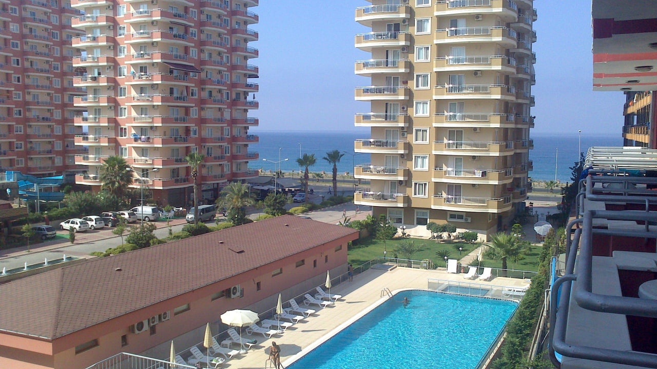 Výhled z balkónu Hotel Ares