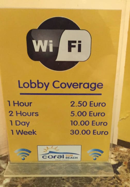 Preise von WLAN nur in der Lobby Coral Sun Beach