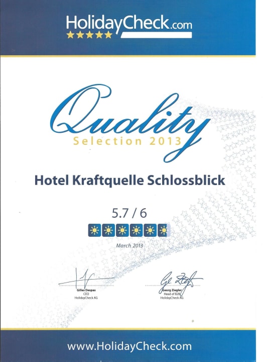 Danke an unsere tollen Gäste! Hotel Kraftquelle Schlossblick
