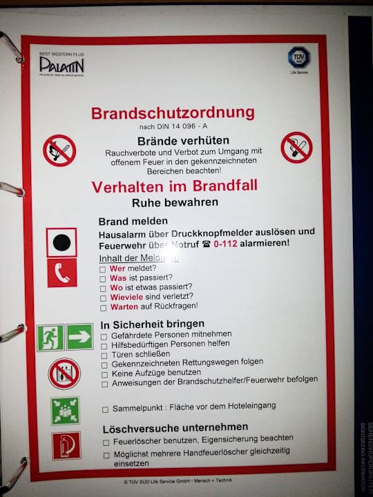 Feuer etc. Best Western Plus Palatin Kongresshotel