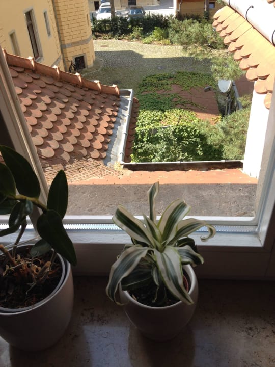 Blick zum hoteleigenen Parkplatz Aparthotel Villa Freisleben