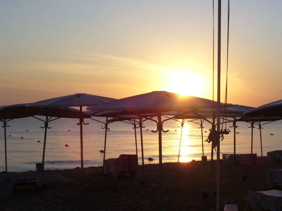 Sonnenschirme am Strand Hotel El Mouradi Skanes Beach