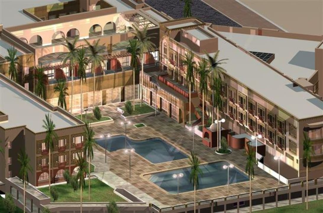 Piscine la nuit Hotel Yadis Oasis Tozeur