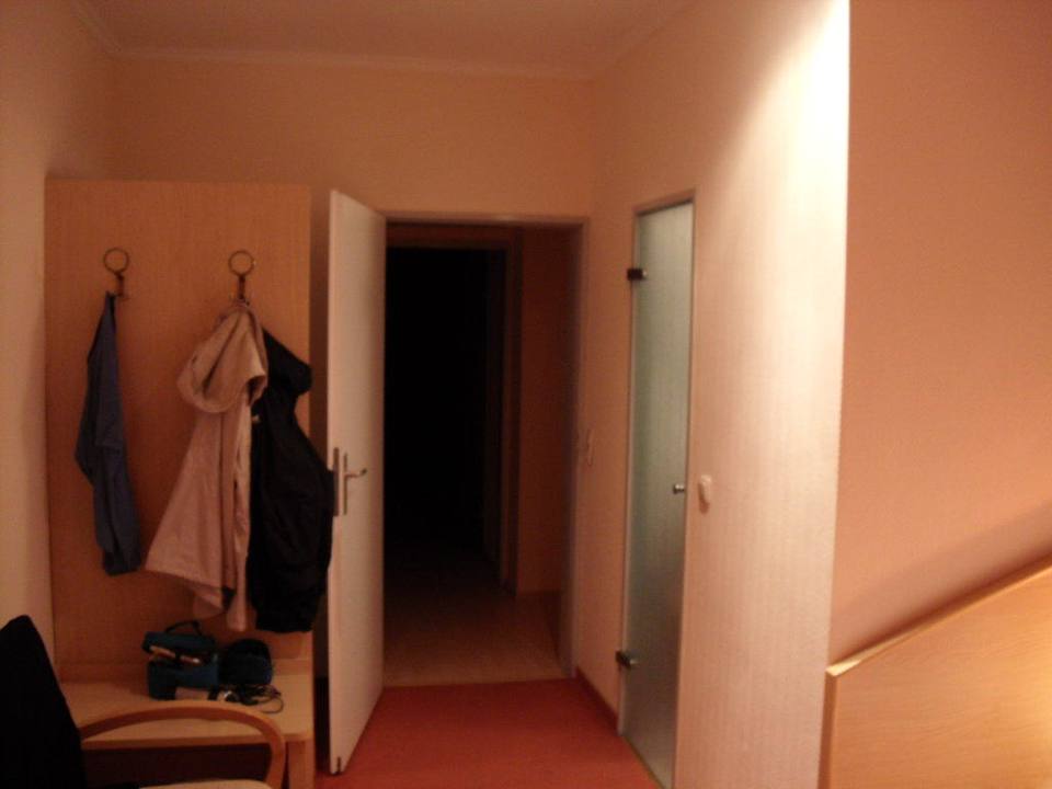 Vom Fenster mit Glastür im Bad/WC PLAZA INN Hamburg Moorfleet