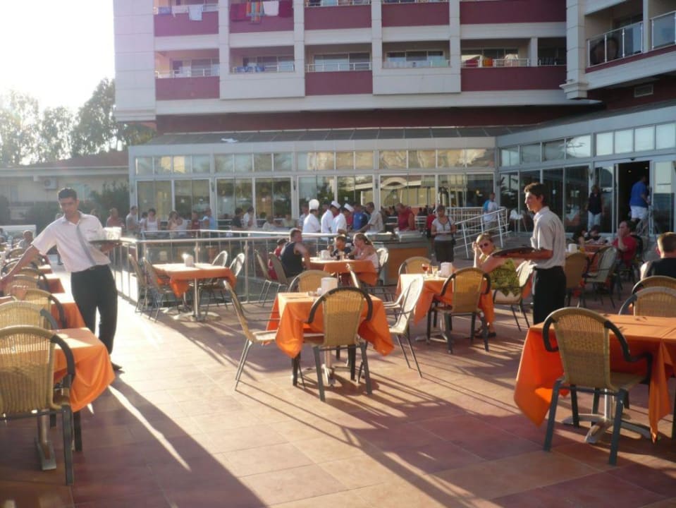 Outdoor part of main restaurant - dinner Seher Kumköy Star Resort & Spa