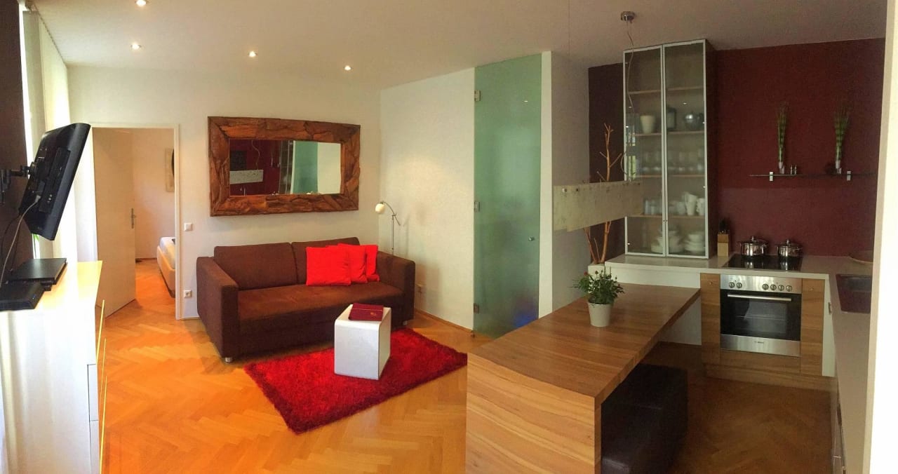 Wohnzimmer mit Küche Private Living Vienna - Zieglergasse