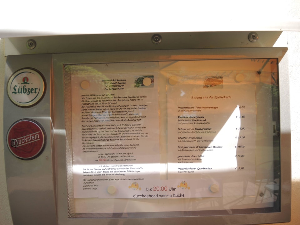 Karte Inselhotel Brückentinsee