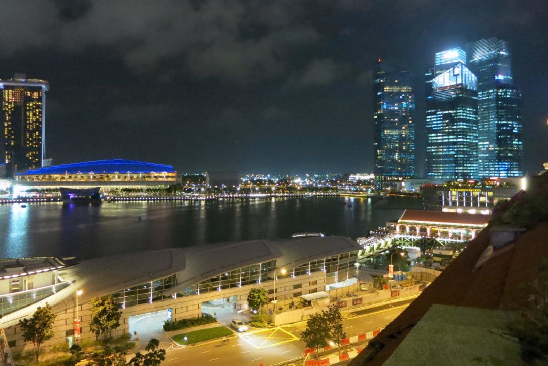 Marina Bay vom Zimmer Hotel The Fullerton