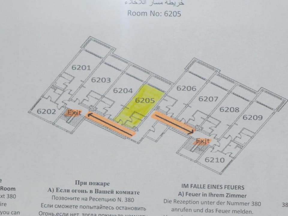 Grundriss-Rettungsplan Sentido Caribbean World Soma Bay