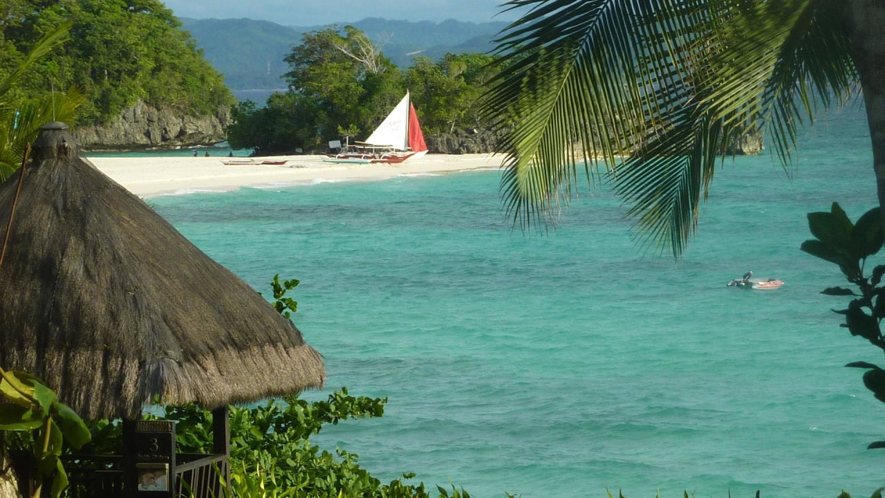 Blick auf den Strand  Hotel Shangri-La's Boracay Resort & Spa