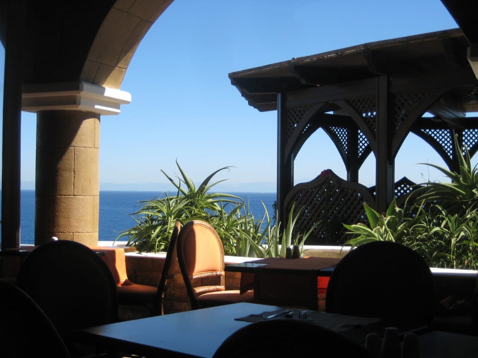 Ausblick beim Frühstück Hotel Kalithea Horizon Royal