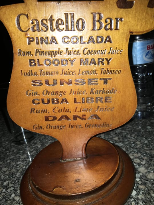Cocktailkarte Pickalbatros Dana Beach Resort - Hurghada