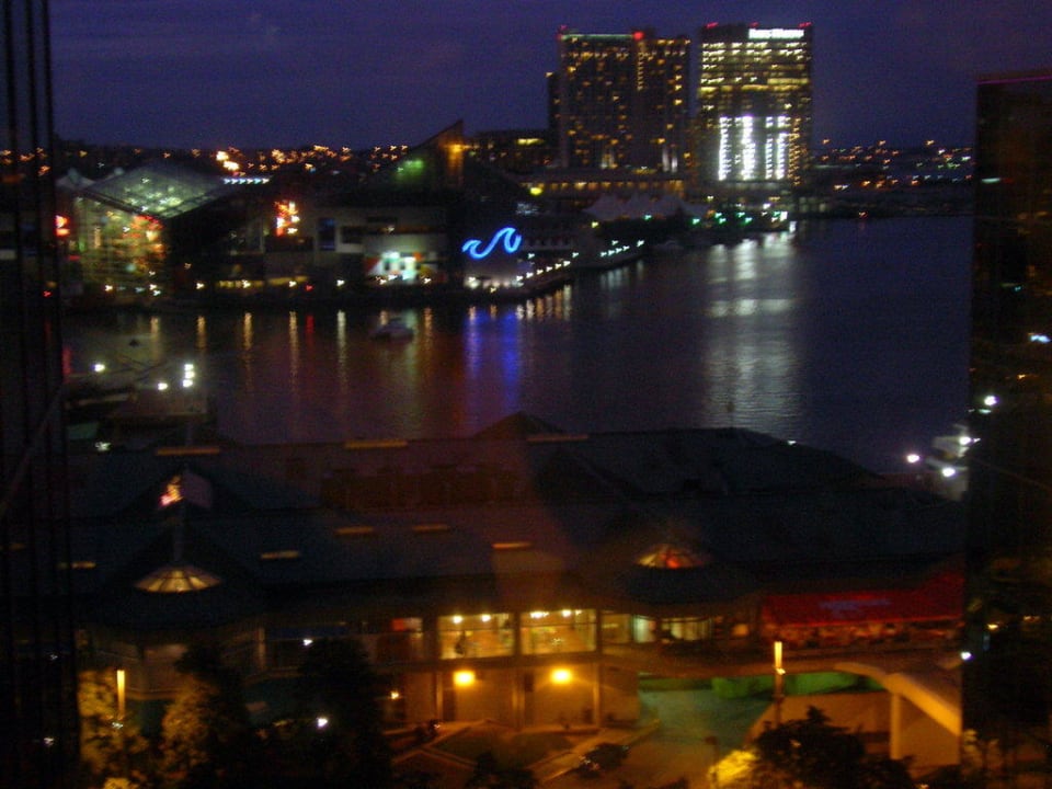 Der inner Harbour Nachts Hotel Hyatt Regency Baltimore