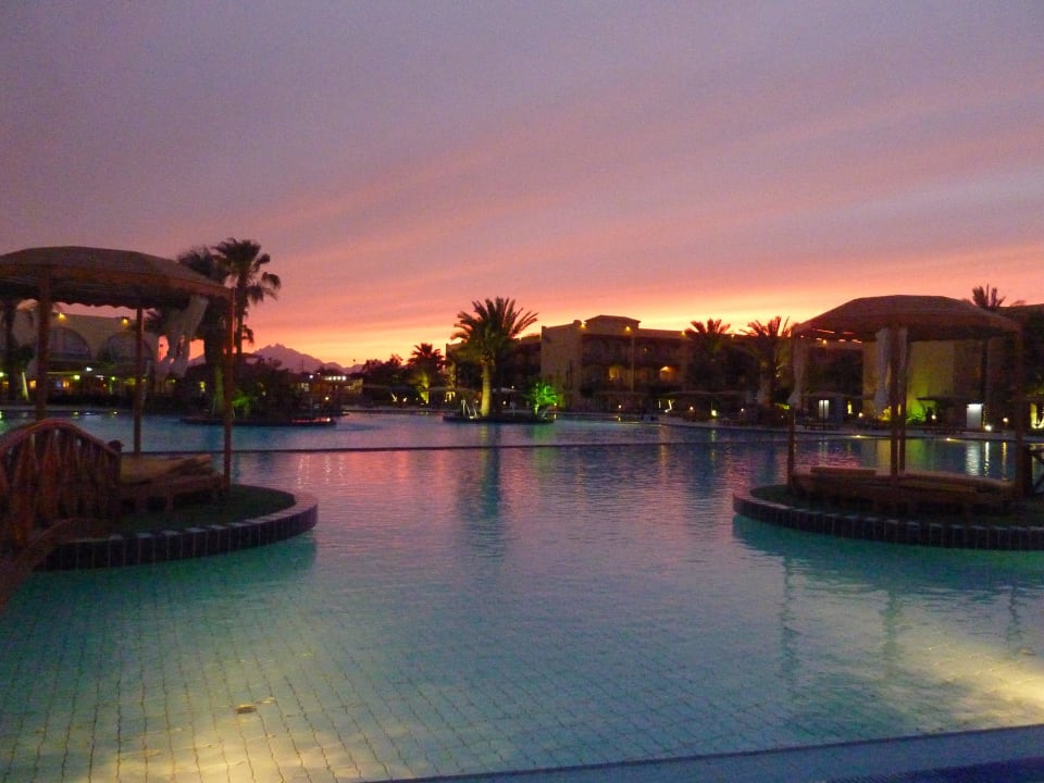 Poolanlage beim Sonnenuntergang Desert Rose