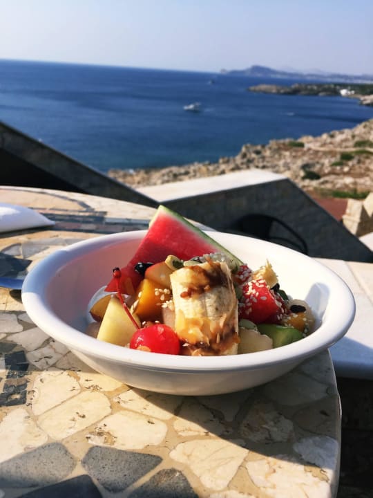 Ausblick beim Frühstück Hotel Kalithea Horizon Royal