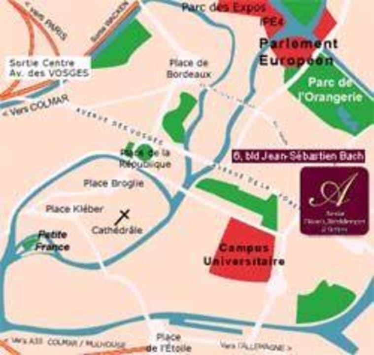 Wegbeschreibung! Hotel Le Jean-Sébastien Bach Strasbourg