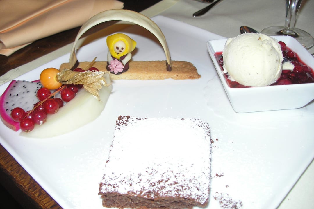 Dessert vom Spielzeugmachermenü Hotel Erbgericht Buntes Haus