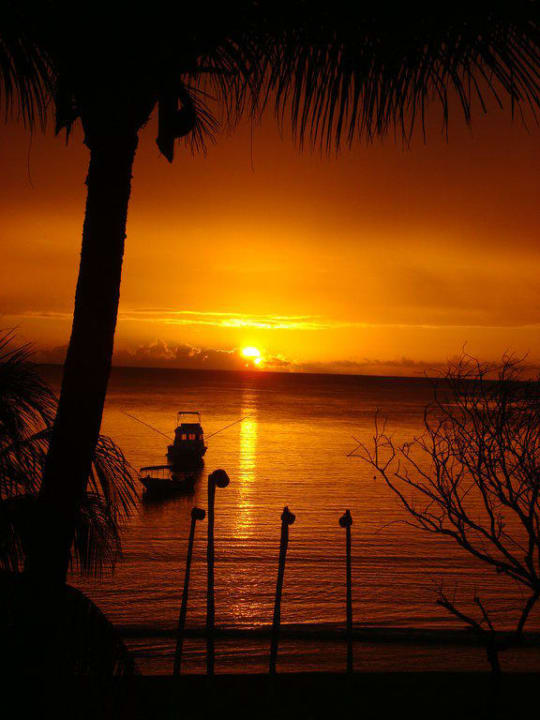 Sonnenuntergang von der Terrasse unseres Zimmers Maritim Resort & Spa Mauritius