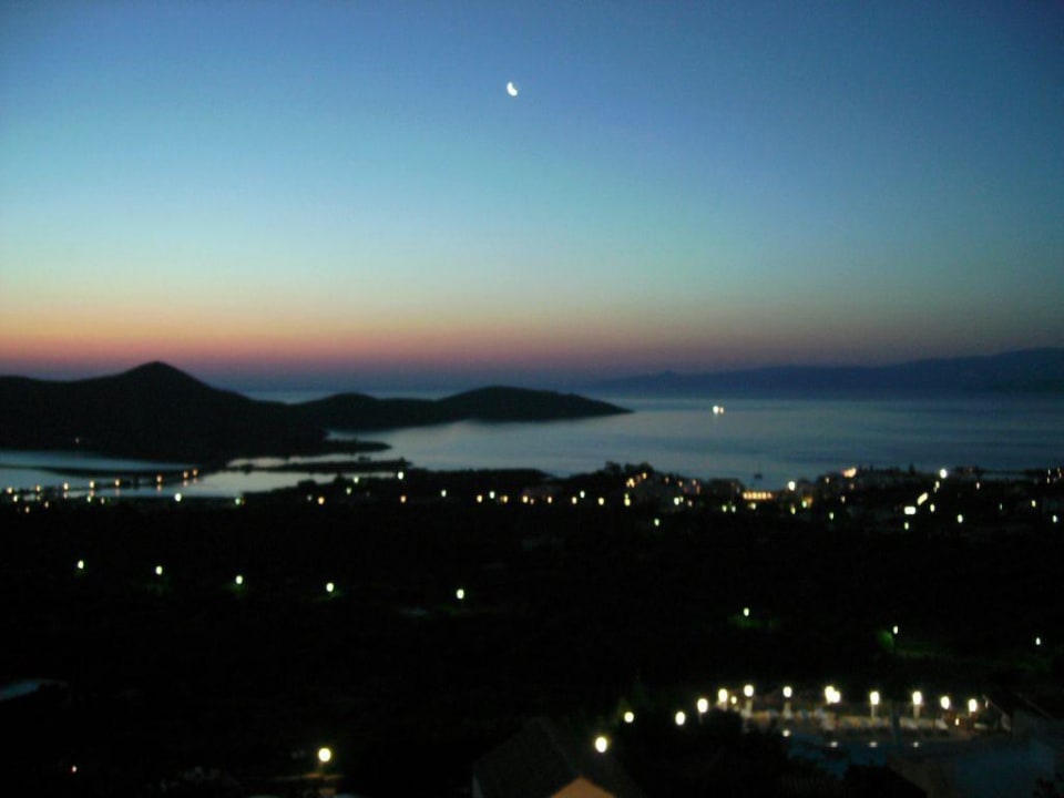 Nachts vom Balkon Elounda Residence Resort & Waterpark