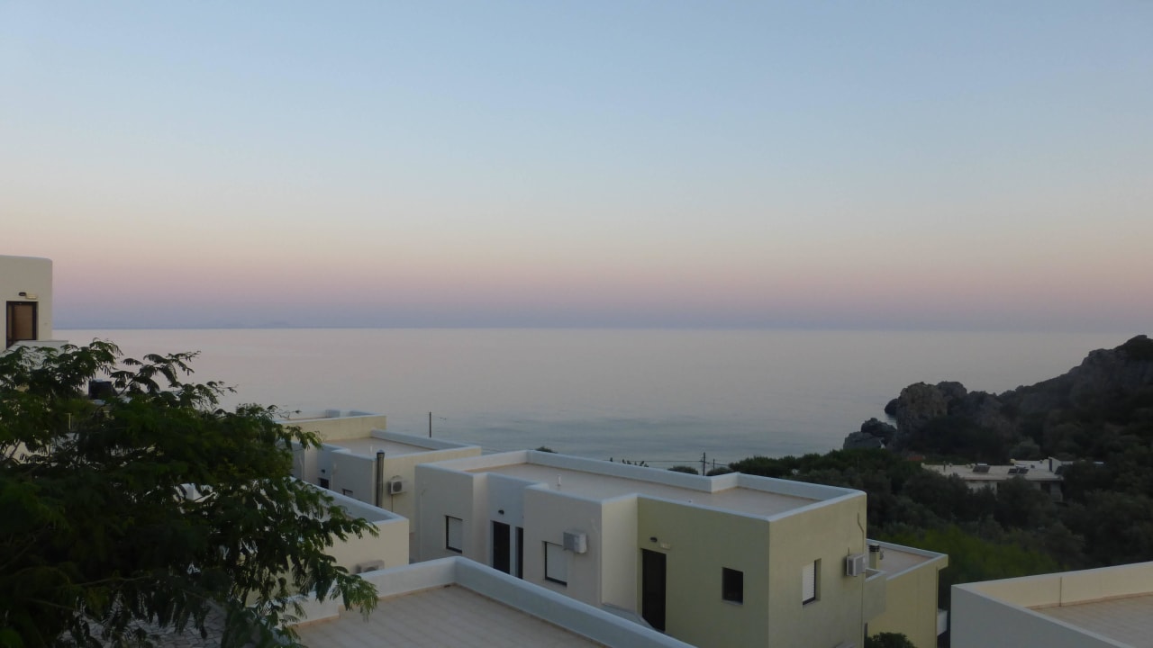 Abendstimmung von der Terrasse Hotel Polyrizos