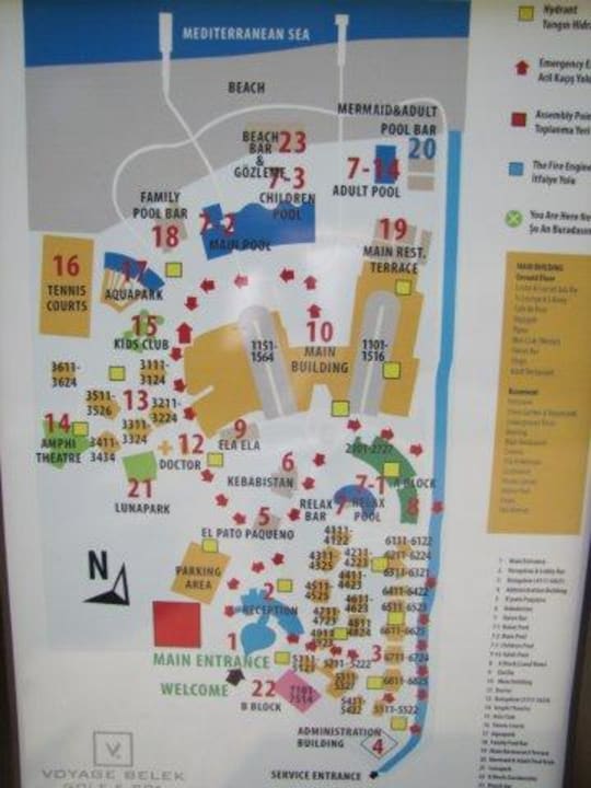 Schemat hotelu Voyage Belek Golf & Spa