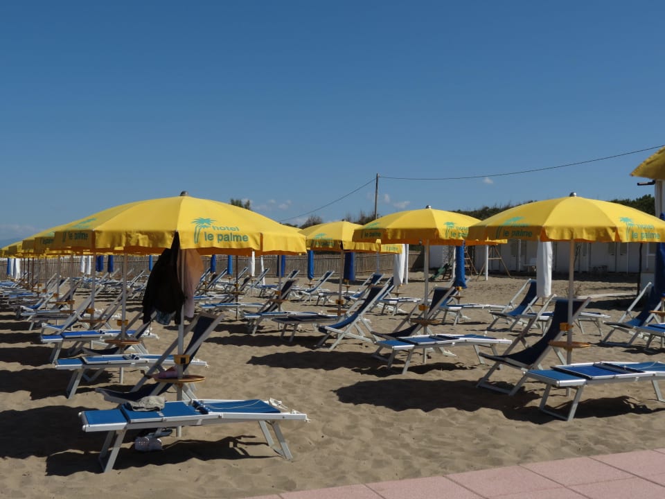 Reservierte Liegestuhle und Schirme Hotel Le Palme