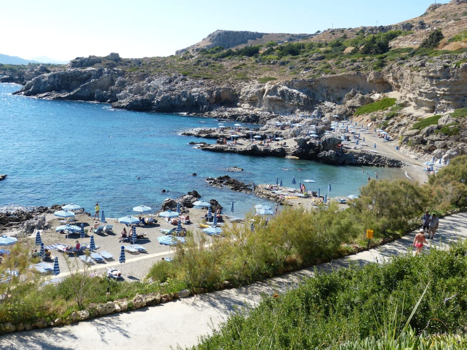 Blick auf Strand Hotel Kalithea Mare Palace