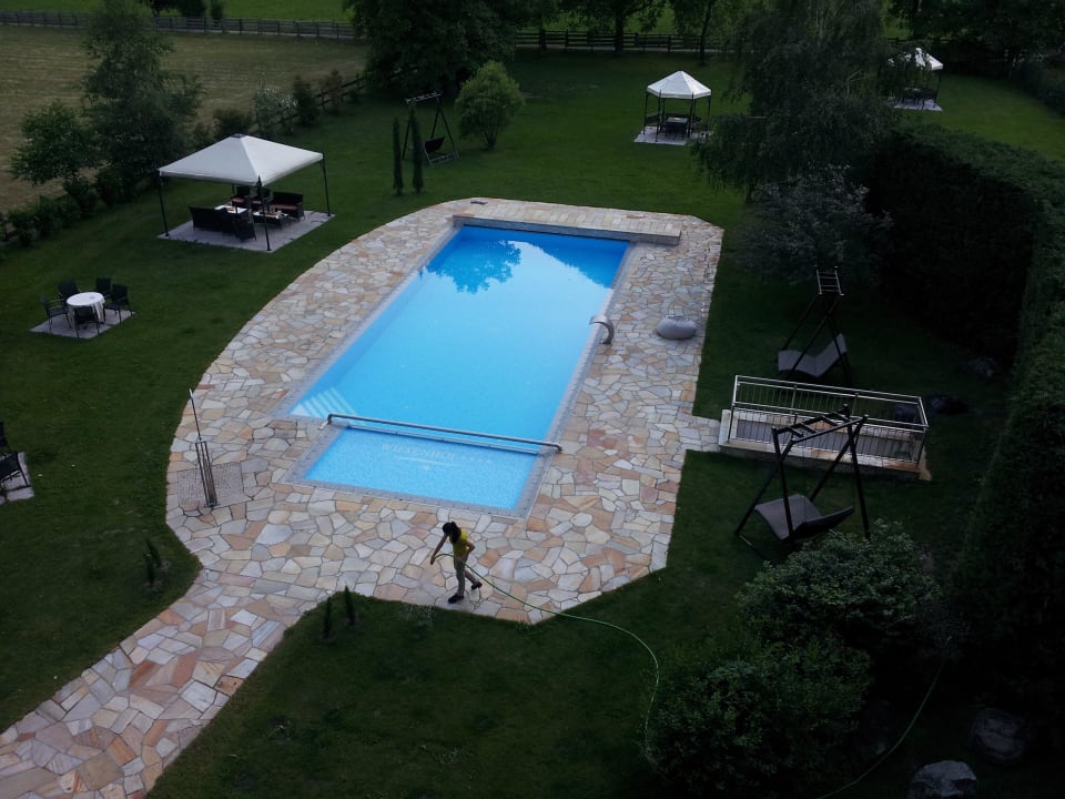 Blick vom Balkon Hotel Wiesenhof Garden Resort