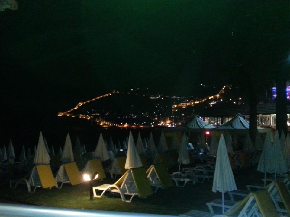 Strand und Alanya Burg von Zimmer Hotel Panorama