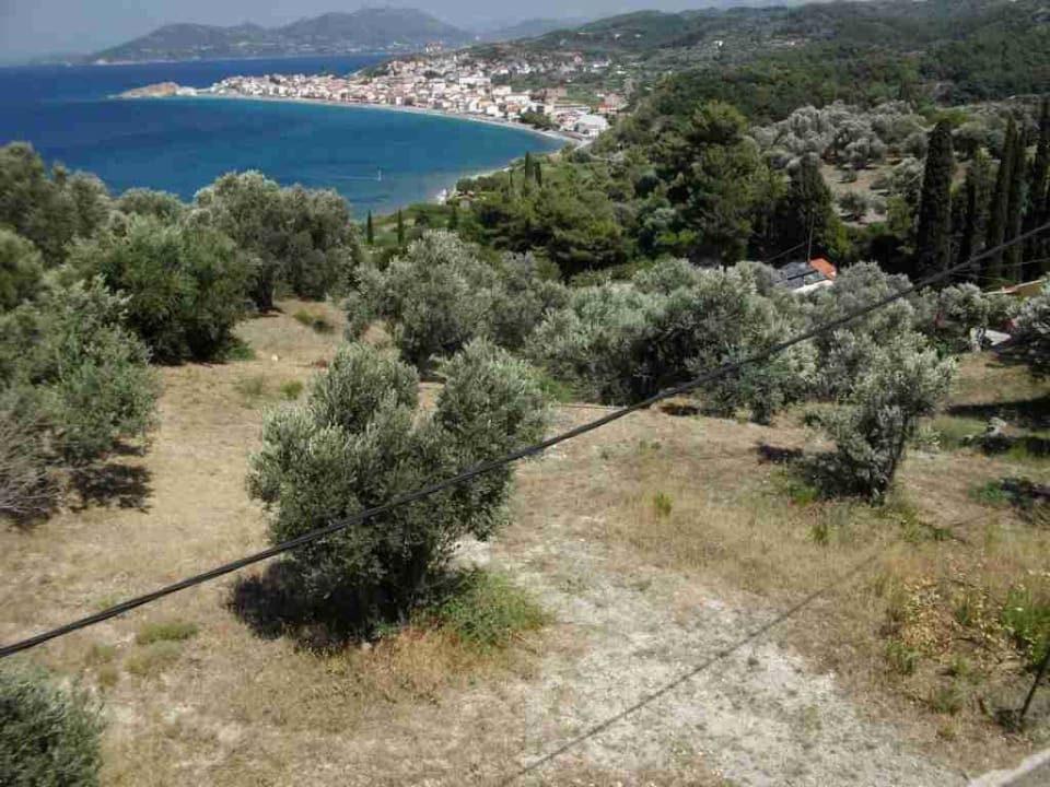 Blick vom Pool auf Kokkari Hotel Kalidon Panorama