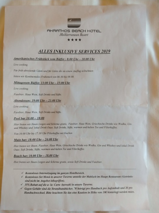 Sonstiges Akrathos Beach Hotel