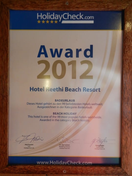 Award NH Collection Maldives Reethi Resort
