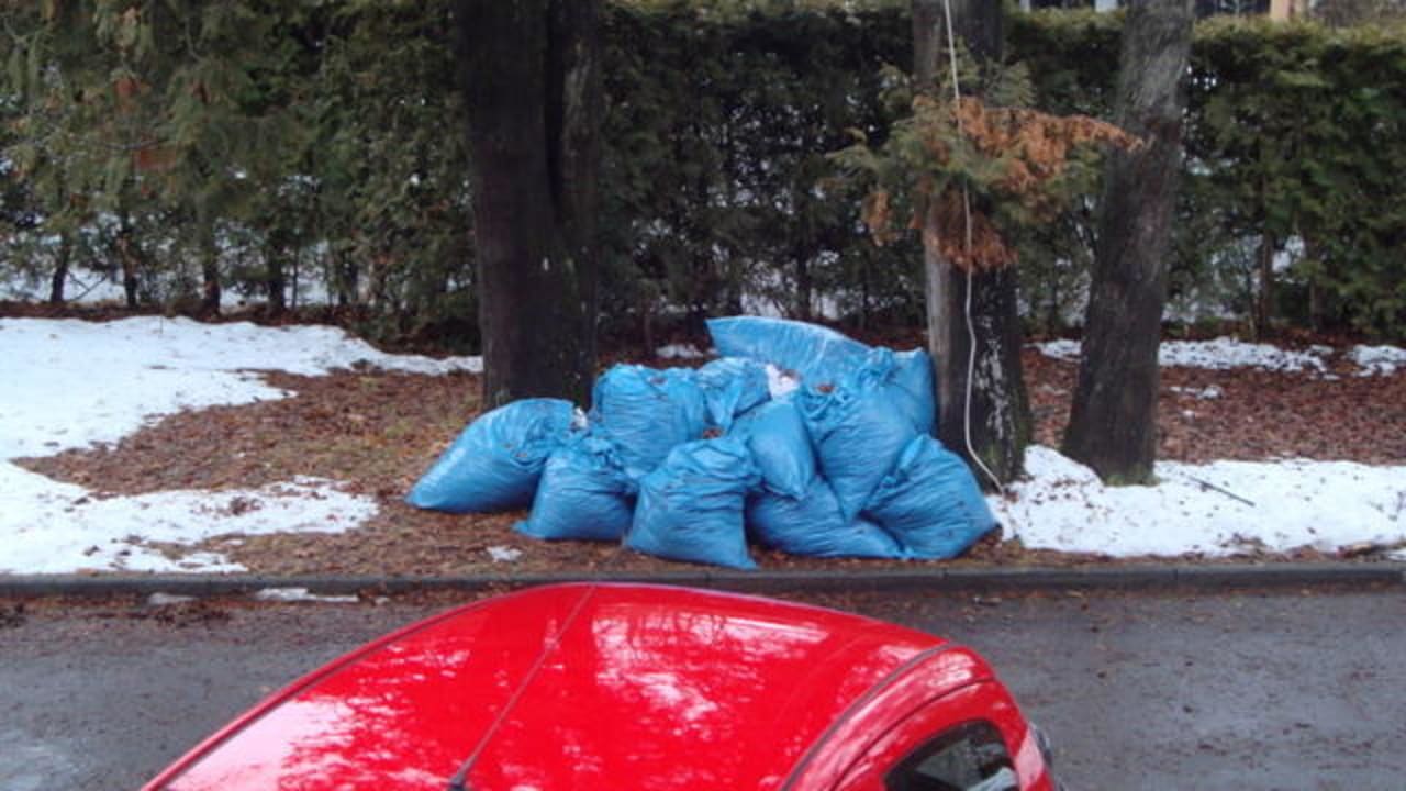 Müllsäcke dekorieren den Garten Hotel Atlas Sport