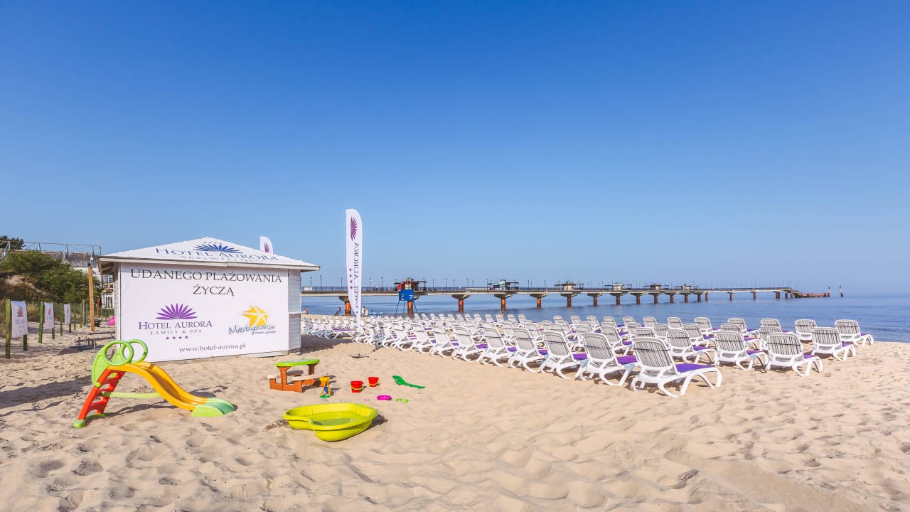 Prywatna plaża Hotel Aurora Family & SPA