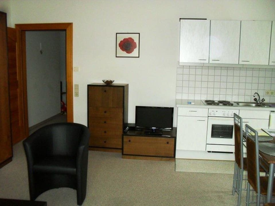 Wohnzimmer/Küchenzeile Pension Gaimberg