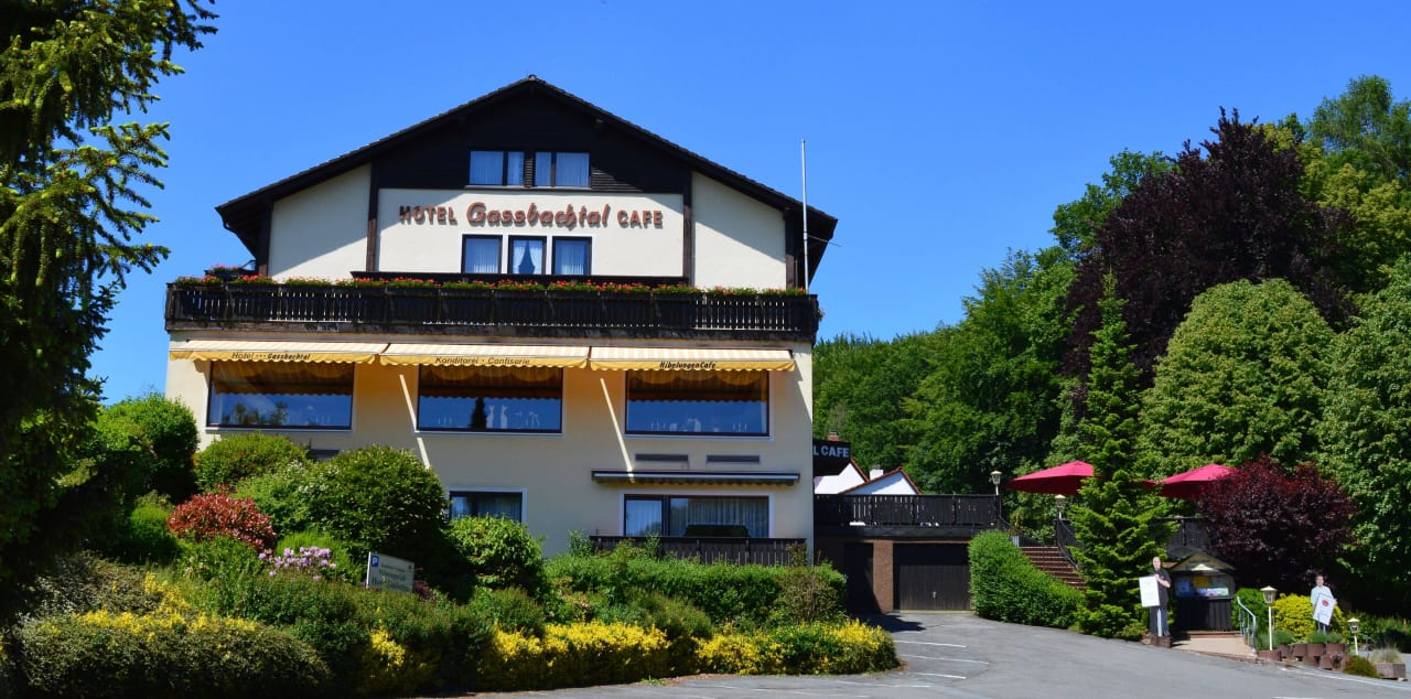 Frontansicht mit Parkplätzen Natur & Wander Hotel Gassbachtal