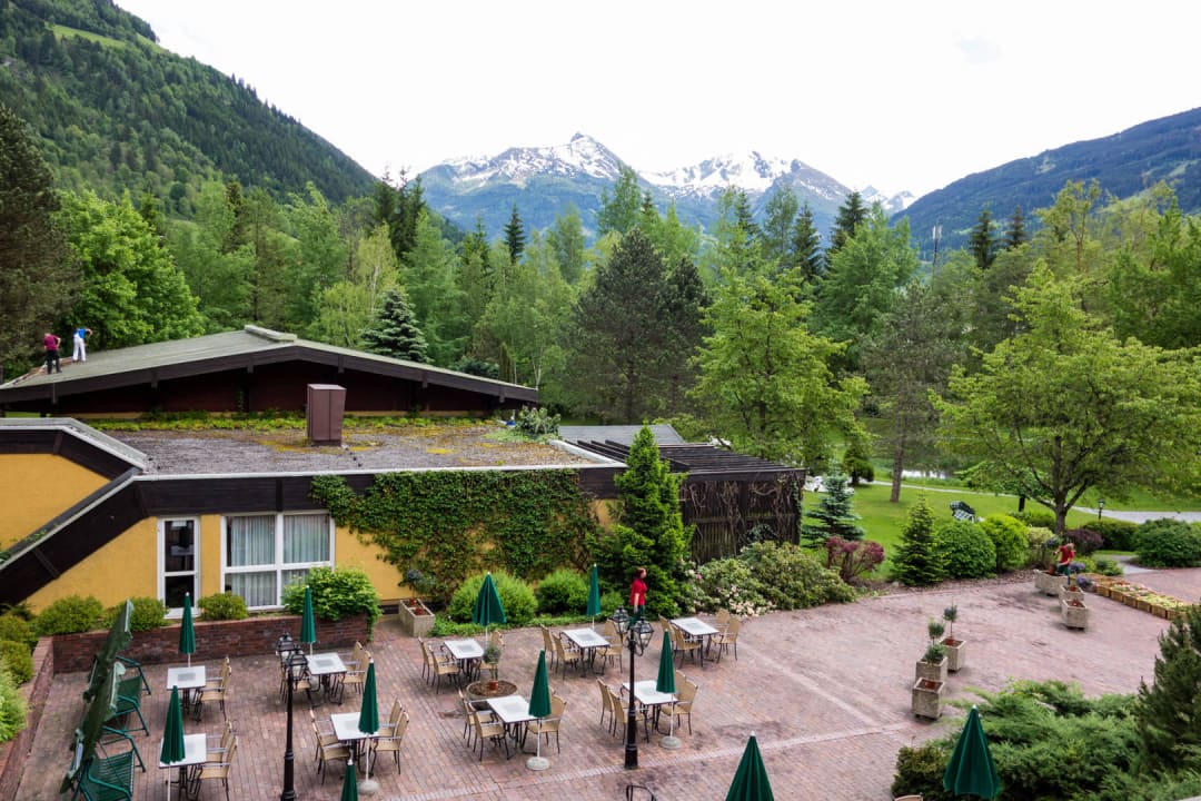 Blick von unserem Hotelzimmer auf den Innenhof Johannesbad Hotel Palace