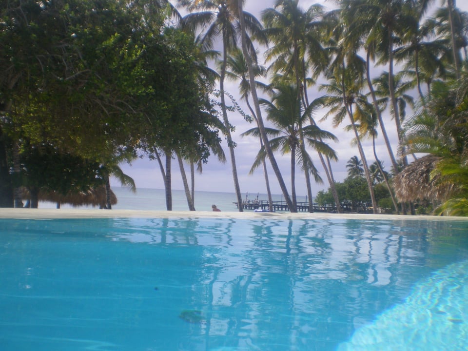 Blick vom Pool zum Strand Dreams La Romana Resort & Spa